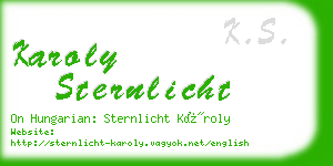 karoly sternlicht business card